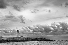 Moose Peak Lighthouse After Storm in Down East Maine -BW